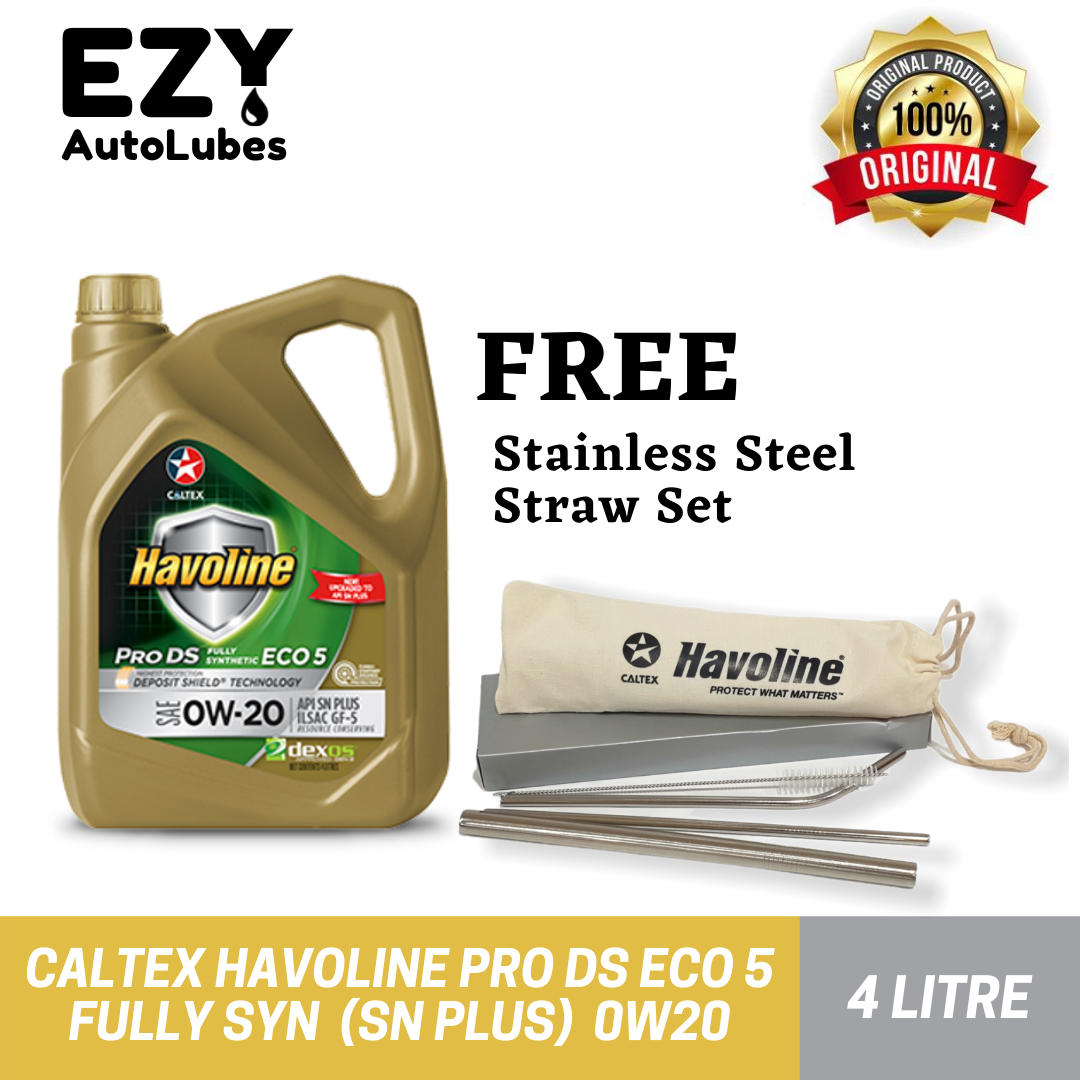 Caltex Havoline Fully Syn 0W20 4L (FOC Stainless Steel Straw Set)👉
