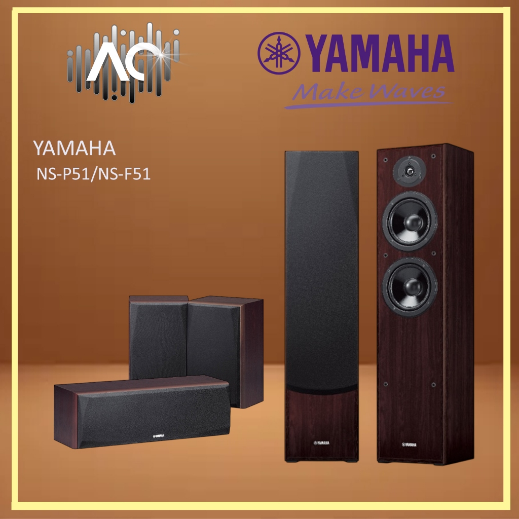 Yamaha NS-P51+NS-F51 Speaker Set(C-51 Centre/B-51Surround/F-51  Floorstanding Spk)Walnut