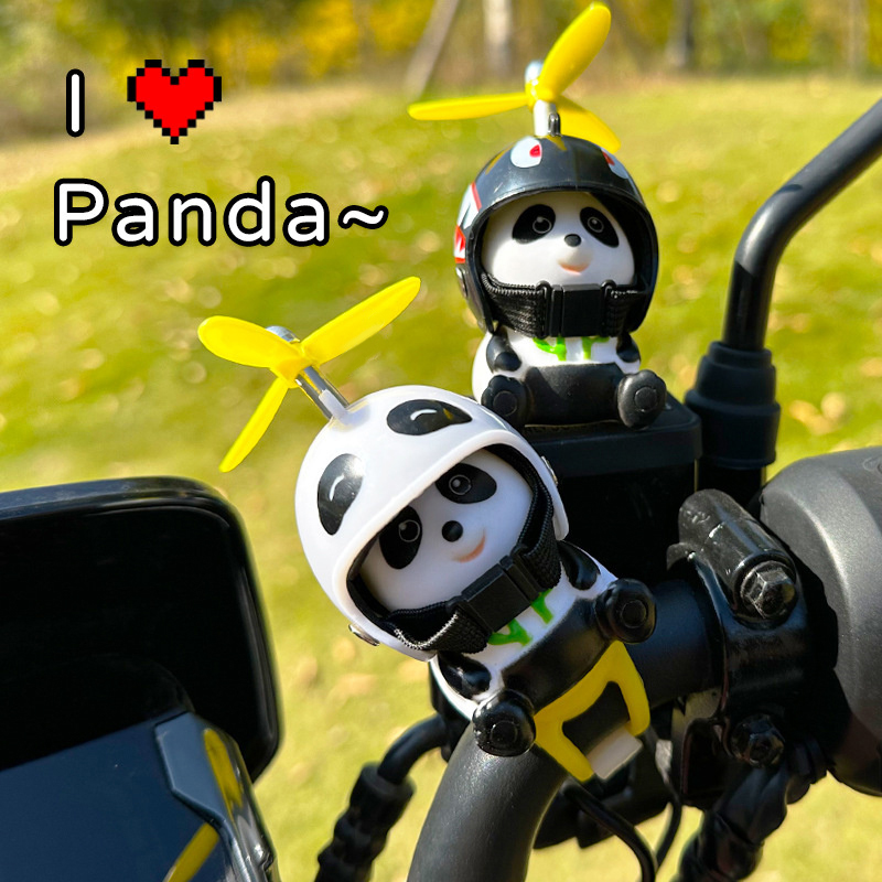 Car Styling Ornaments Car Little Yellow Duck Panda Pig Animal Toy Deaor Helmet Wind Broken Small Duck Bike Moto Driving Decor MAILANG. 