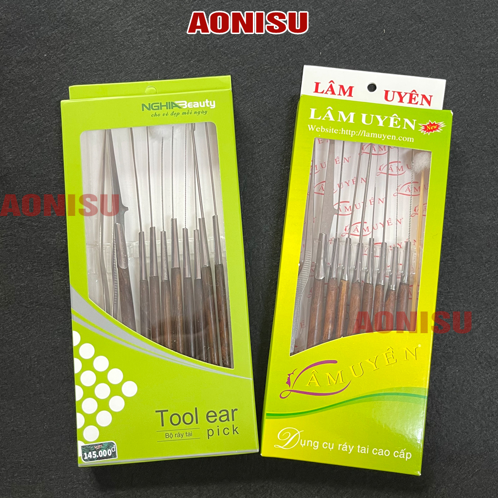 Bộ Lấy Ráy Tai Chuyên Nghiệp 10 MÓN / 8 MÓN - Bộ Ráy Tai Cao Cấp, Bộ Ráy Tai Inox Đầy Đủ Dụng Cụ Lấy Rái Tai AONISU