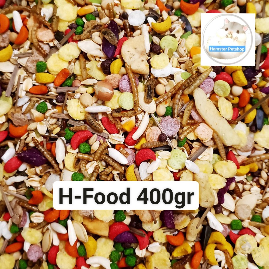 Thức ăn trộn cho hamster, sóc, nhím , vẹt h-food 400gr.