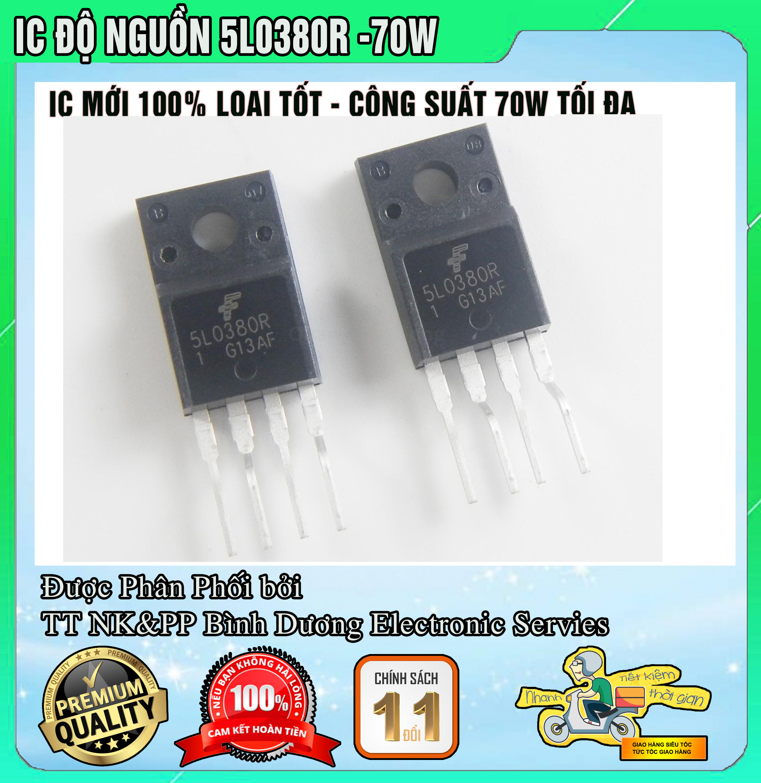 Ic nguồn độ 5l0380r 5 chân mới