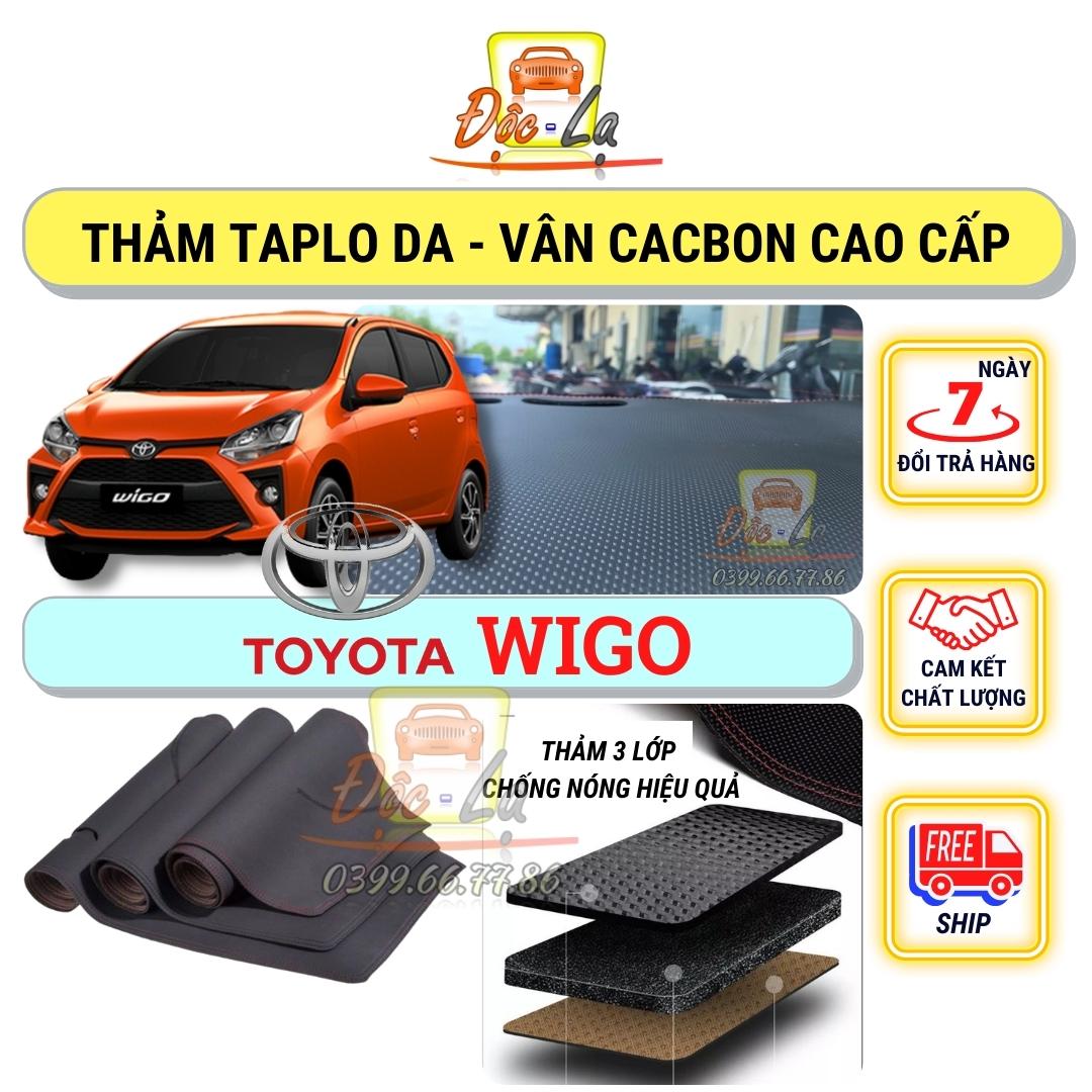 Thảm taplo Toyota Wigo vân Cacbon 3 lớp cao cấp - Cách nhiệt, chống nắng, chống thấm nước