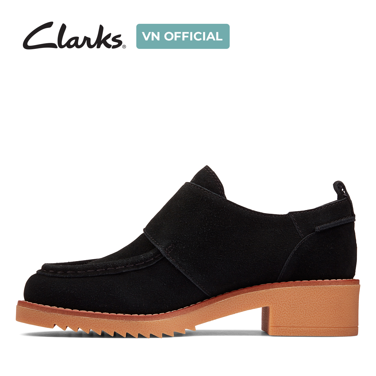 Giày Cao Gót 4cm Da Lộn Nữ Clarks - Eden Mid Monk