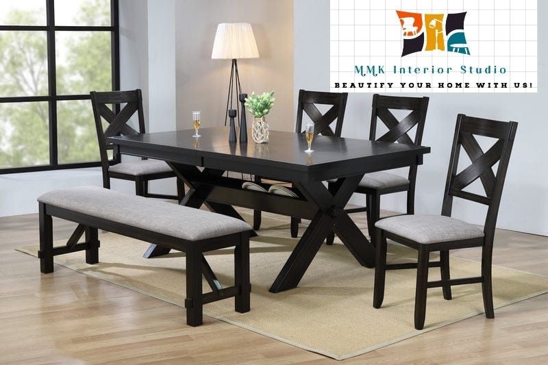 customized6 seater dining table set, Six seaters dinig table set, 6 person dining set, six person dining table set, 6 dining chairs with table, 6 Chairs with table, dining table + 6 chairs, Cross chairs with table, cross dining table set, 6 chairs set , t
