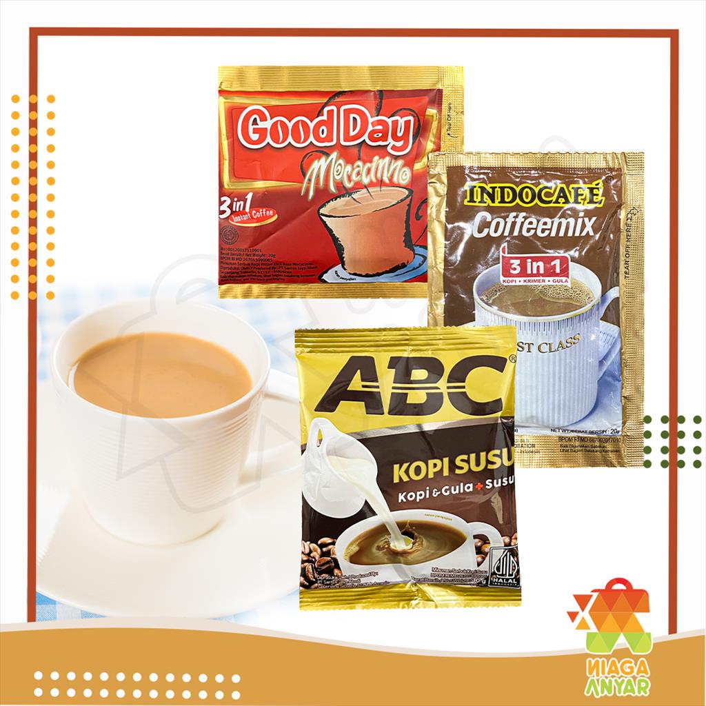 NAS Indocafe Abc Good Day Kopi Instan Sachet Satuan / Coffeemix 3