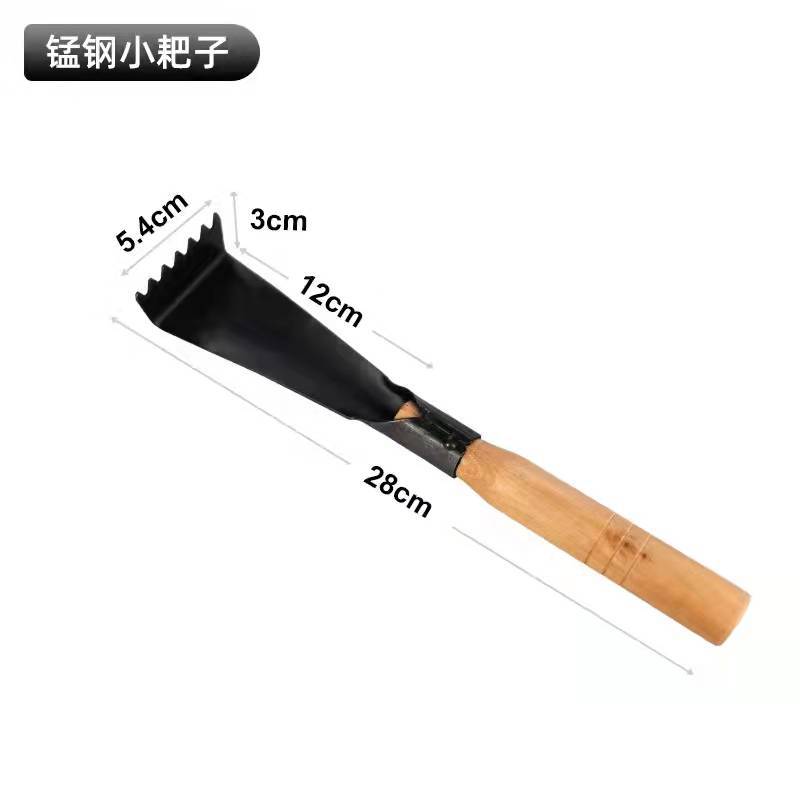 Planting tools household stainless steel small shovel set gardening potted digging small iron shovel wooden handle