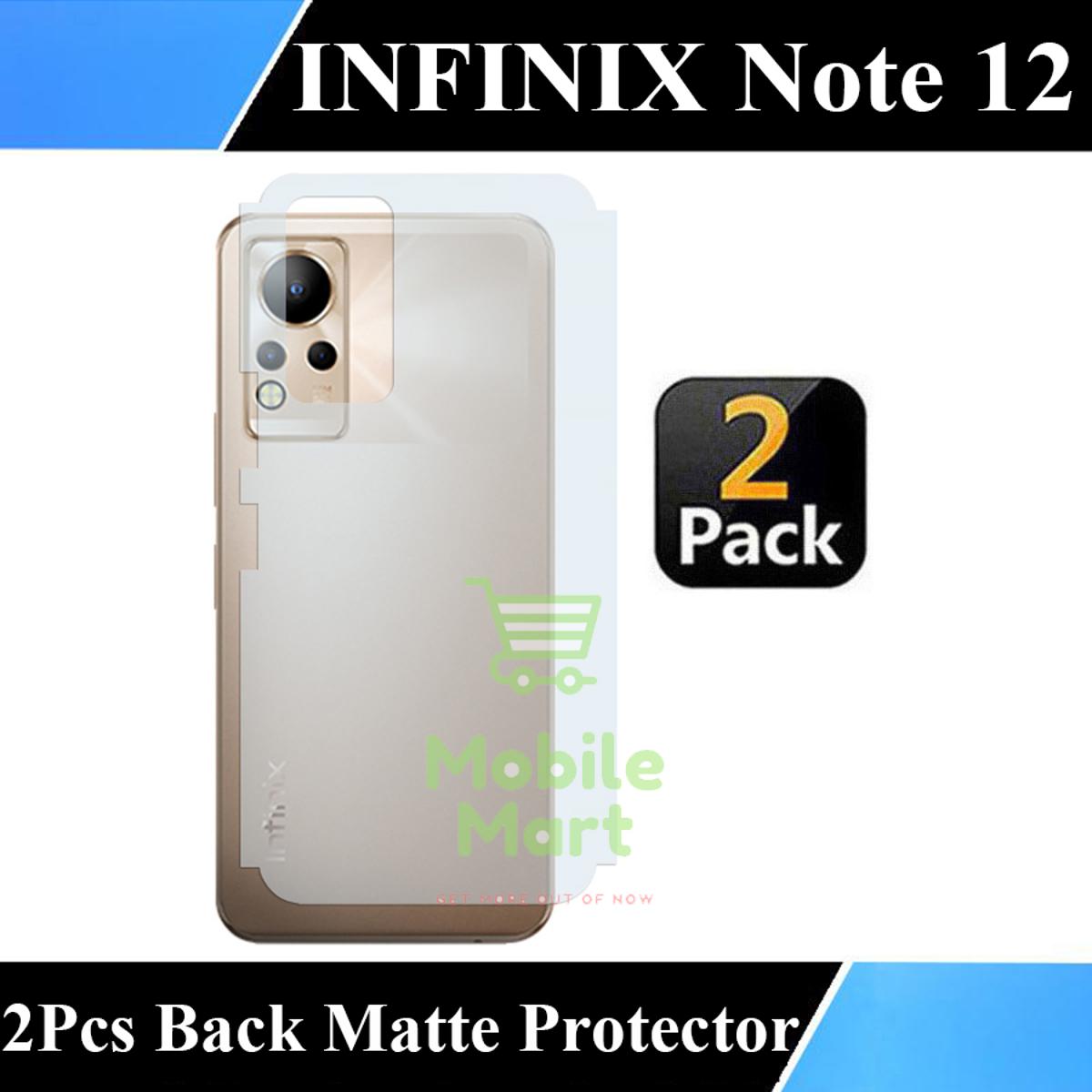 Infinix Note 12 Back Protector Carbon Fiber Matte Soft Skin Sheet For Infinix Note 12 - 2Pcs. 