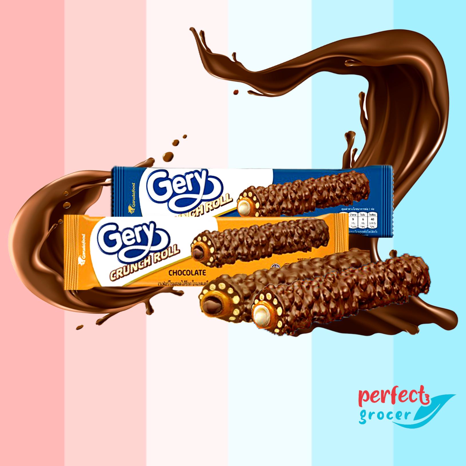Bánh cuộn phủ socola Gery Crunch Roll