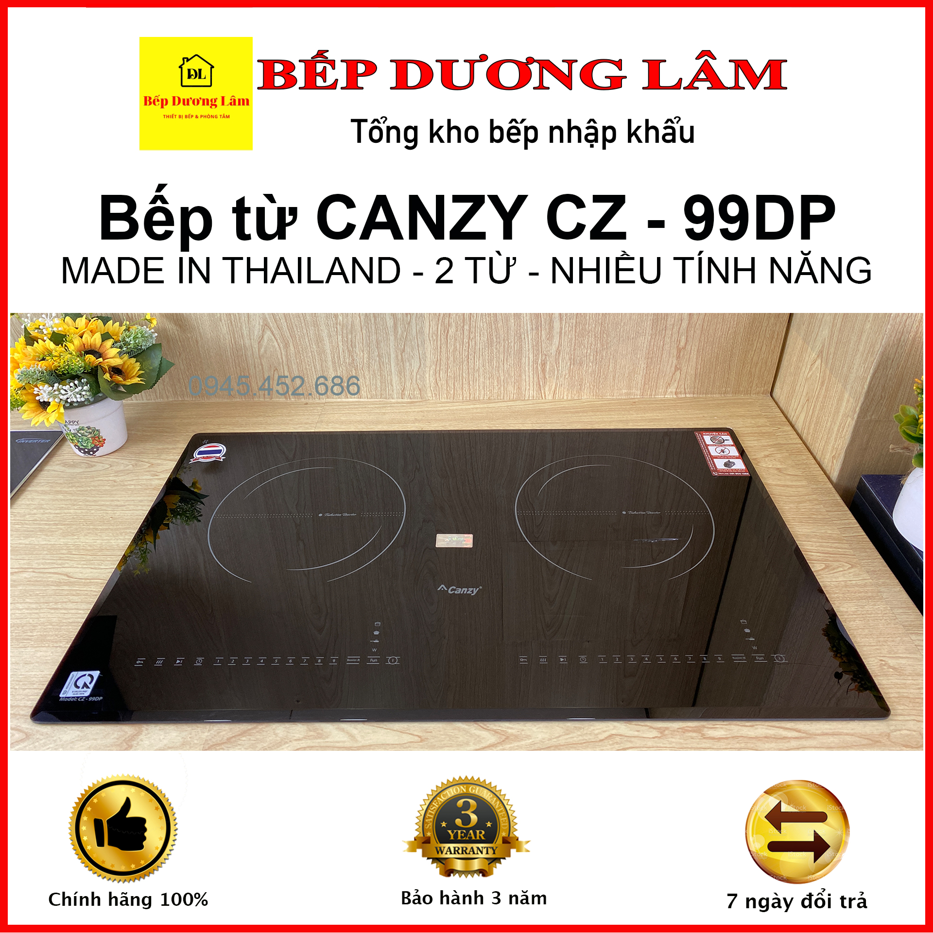 Bếp từ đôi canzy cz - 99dp ✅ nhập khẩu thái lan ✅ bảo hành 3 năm