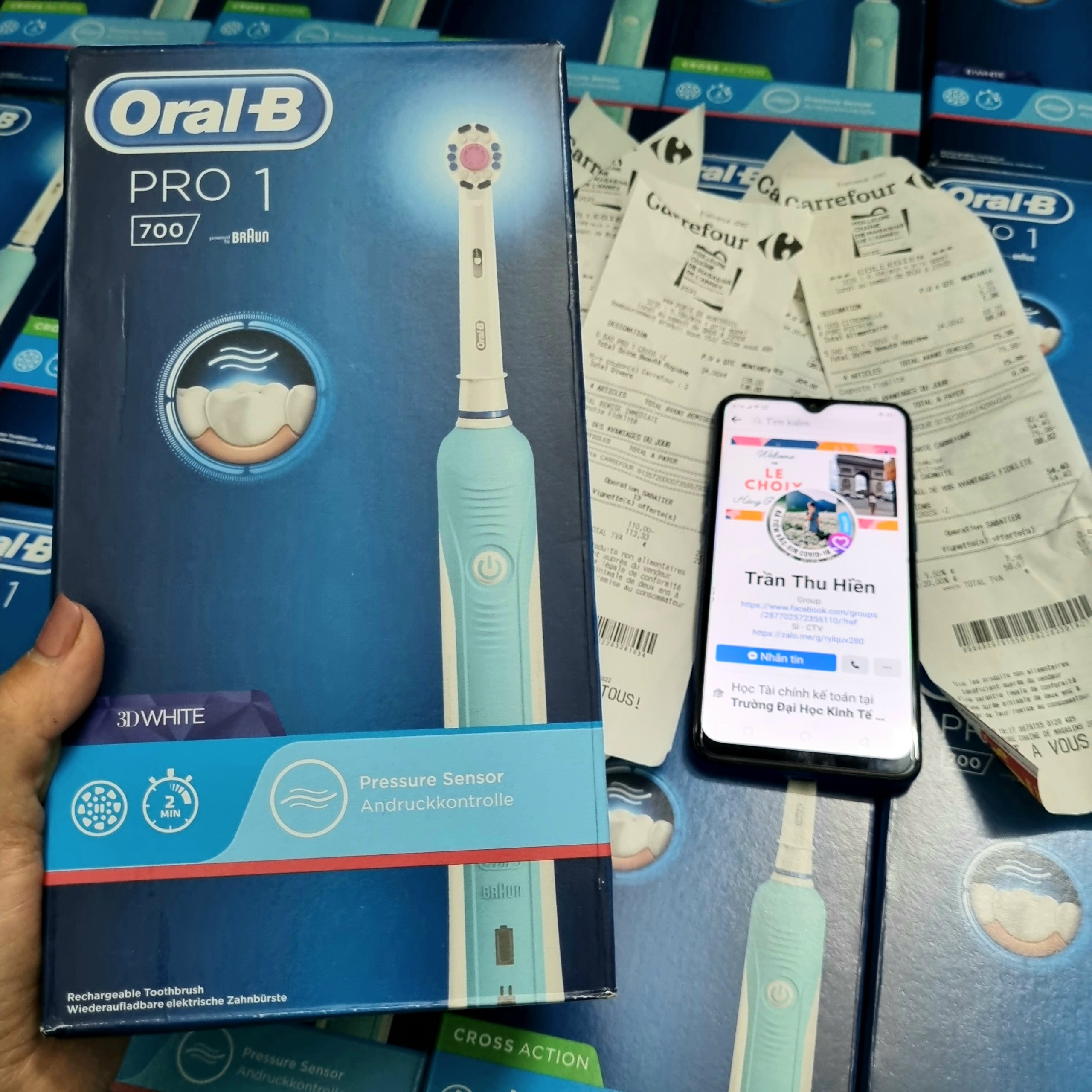 Bàn chải điện Oral B Pro 1 700  [Made in Germany, Bill Pháp - đủ mẫu]