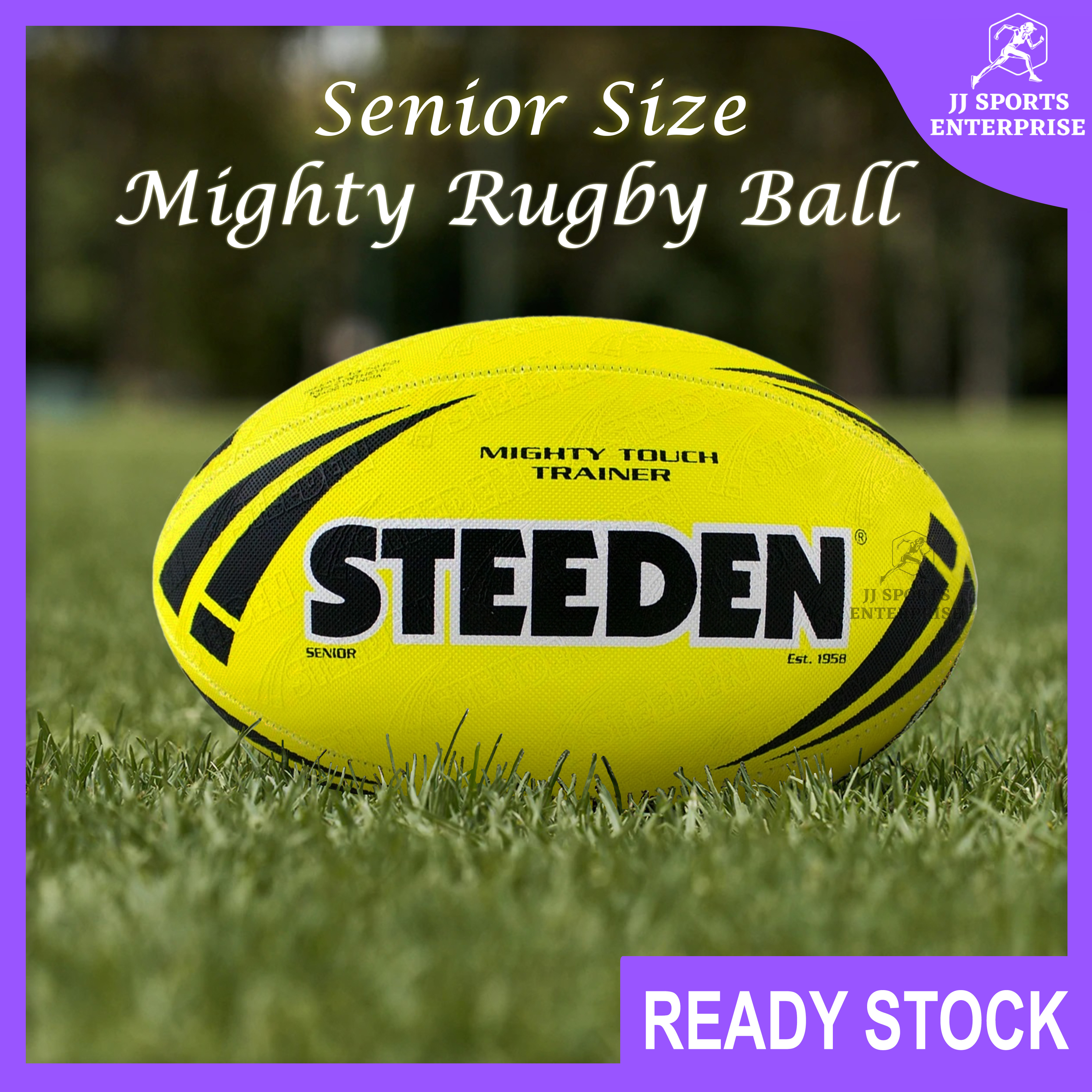 Steeden Mighty Touch Rugby Ball Yellow Senior Official Training Ball Of ...