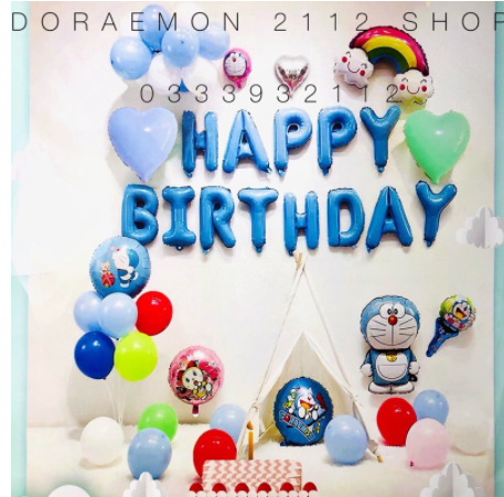 Combo bóng trang trí Sinh Nhật DORAEMON