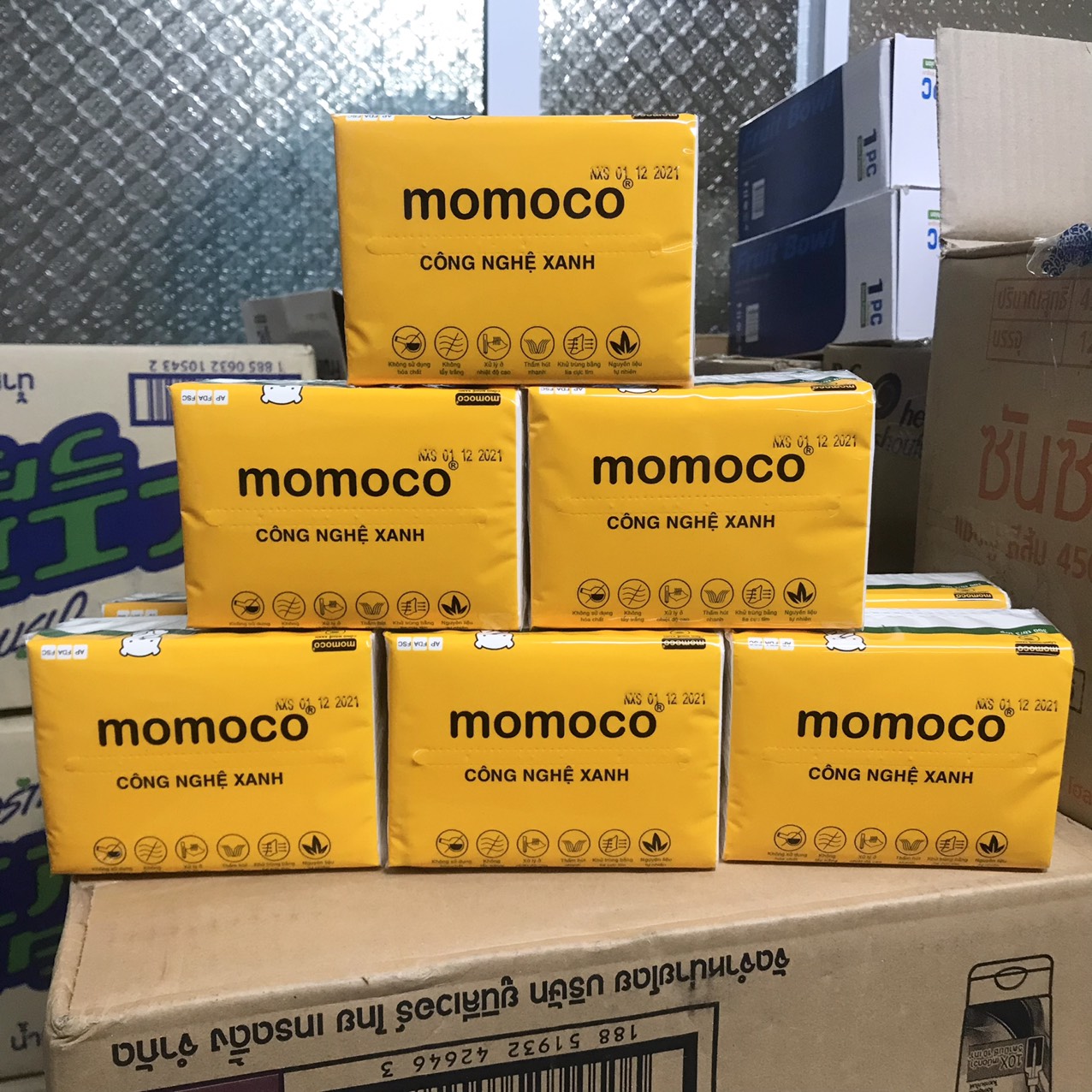 KHĂN GIẤY LỤA MOMOCO 300 TỜ/ GÓI HATISU
