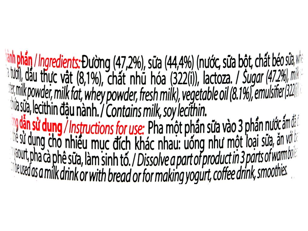 Sữa đặc có đường  Thọ Đỏ tuýp 165g