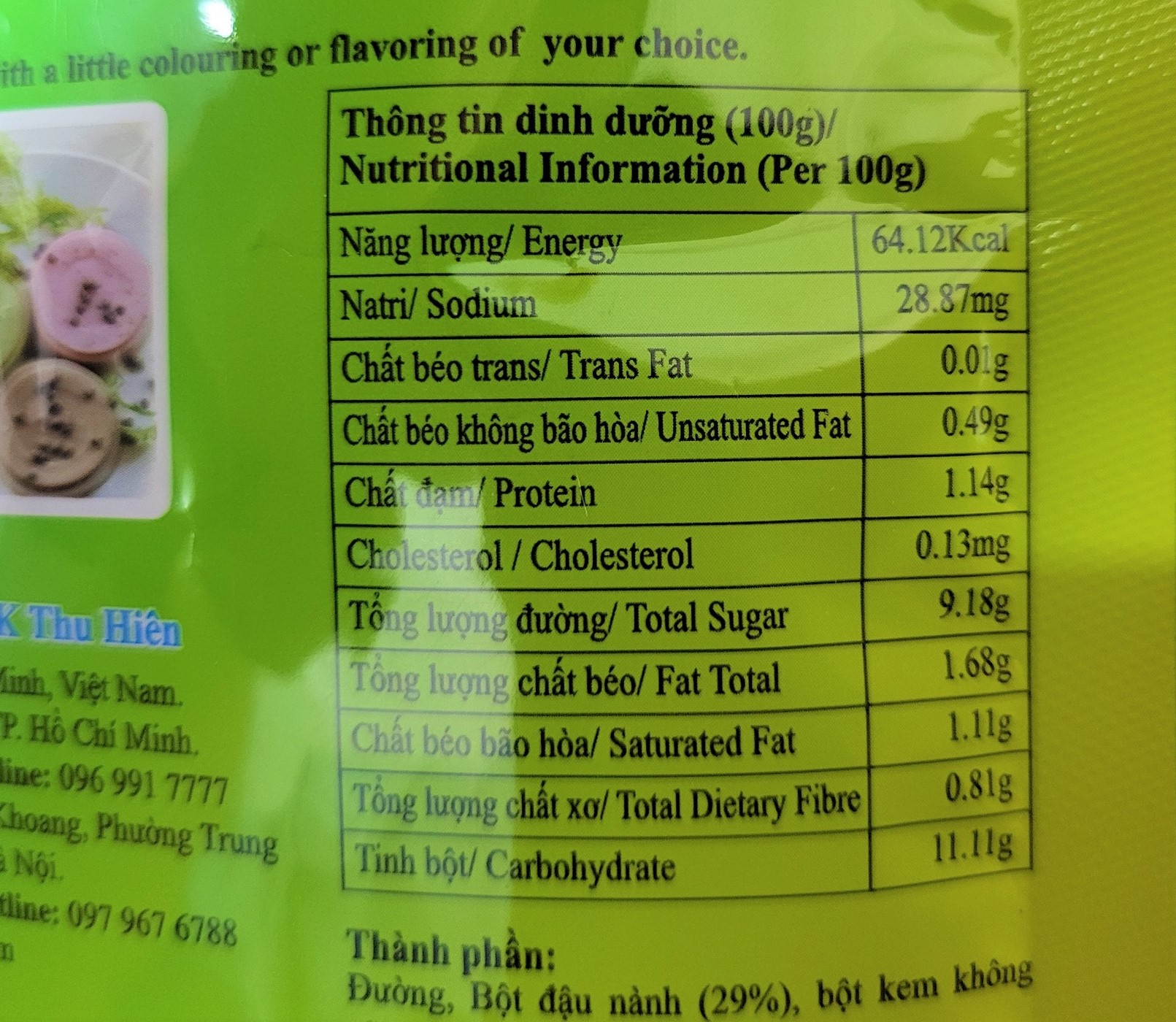 [Túi 90g] BỘT TÀU HỦ (TÀU PHỚ) [Singapore] THIÊN Ý Soya Pudding Mixed