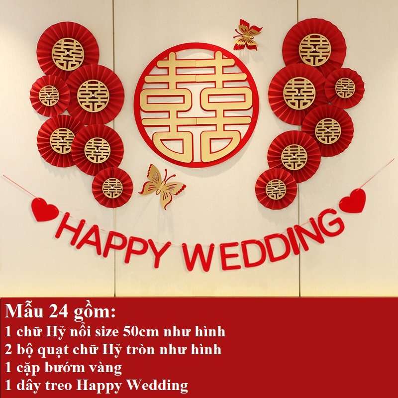 [Mẫu mới] Set trang trí phòng cưới, phòng tân hôn