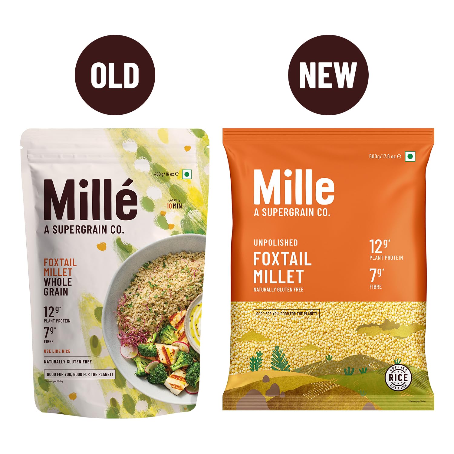 Mille Foxtail Millet Whole Grain 1kg | Certified Low GI | Rice ...