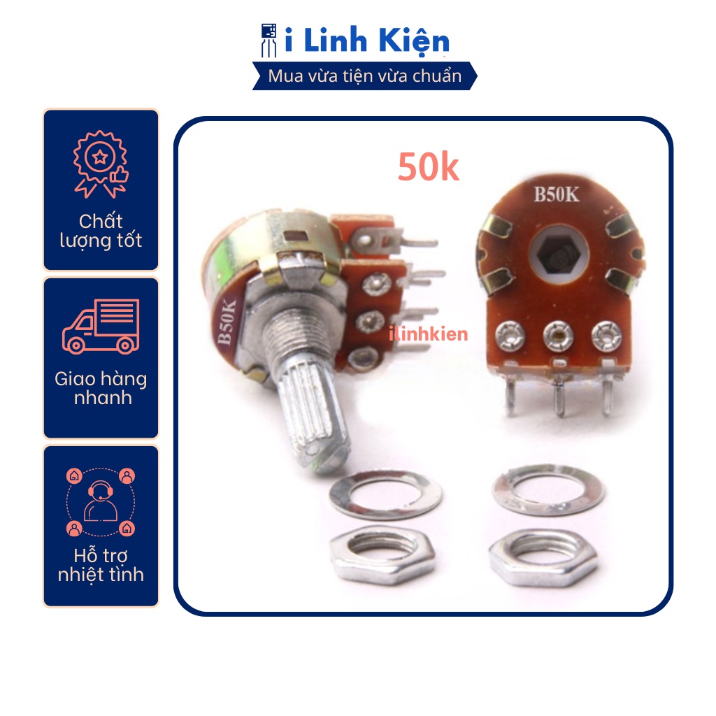 Chiết áp đôi 50K WH148-B50K 15mm