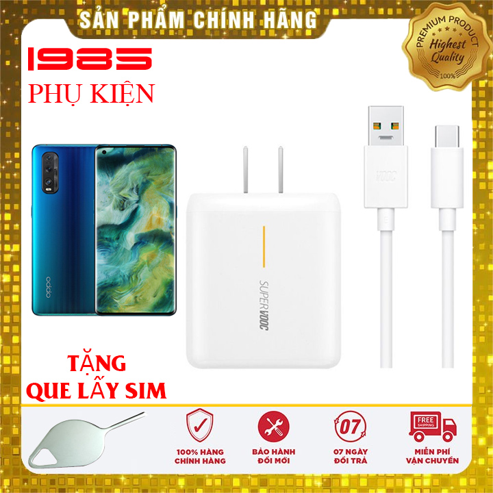 Bộ sạc nhanh supervooc 65w cho oppo find x2 chính hãng