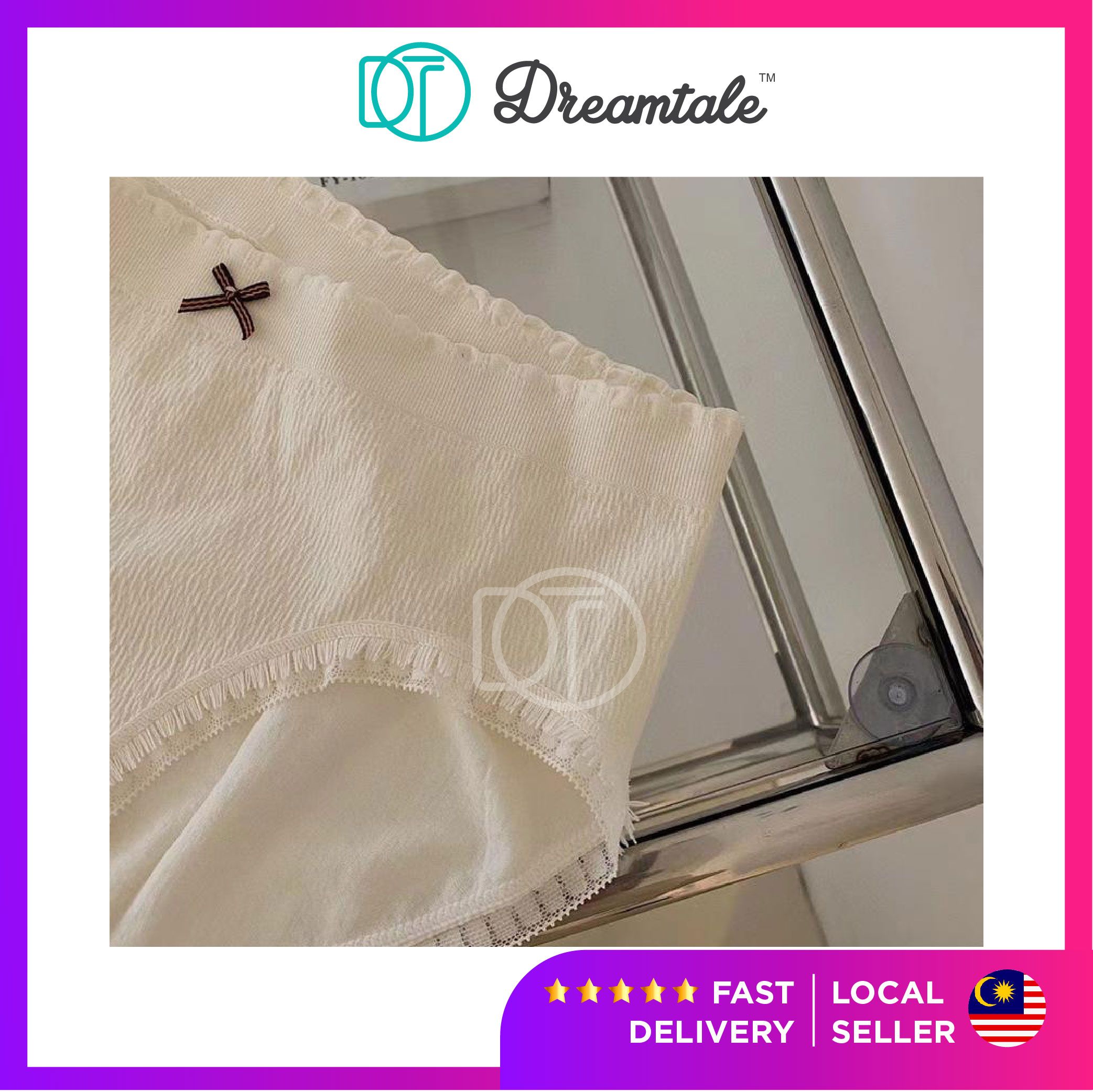 Dreamtale Women Panties Underwear Ribbon Mid Waist Panties Cotton Spandex  Ladies Panties Seluar Dalam Wanita WCO217