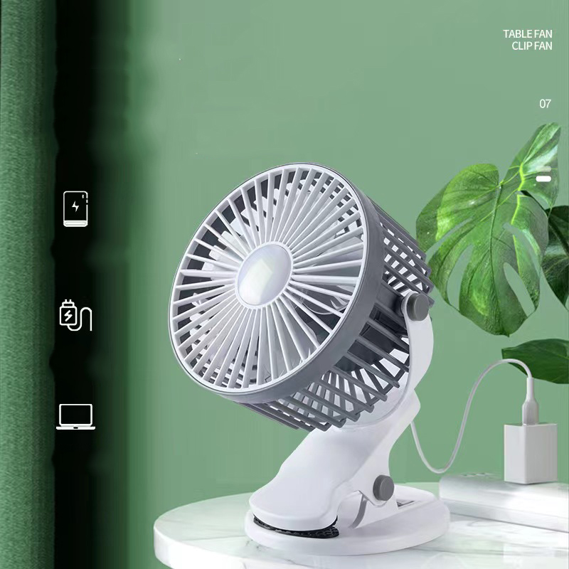 Mini Electric Fan Brushless Rechargeable Fan Portable Clip Fan Desk Fan