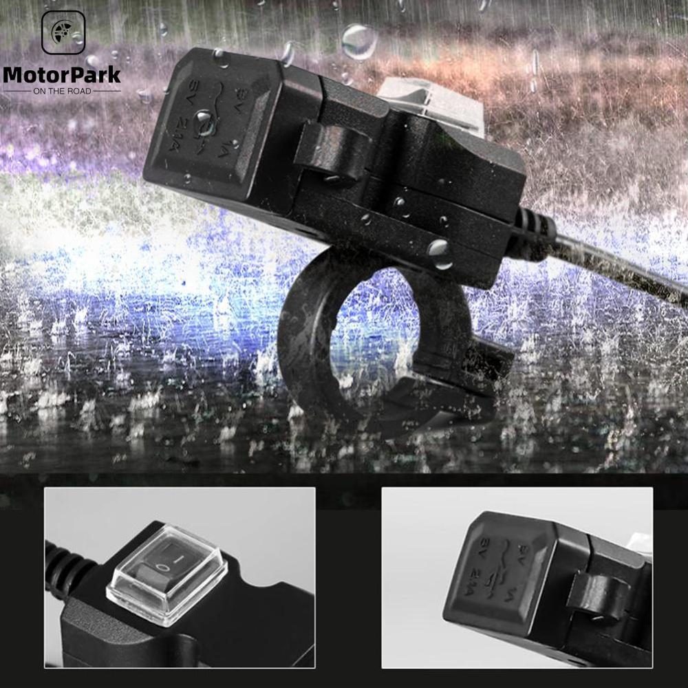 12V-24V USB Socket Charger Switch Accessories for Motorcycles,scooters,ATV