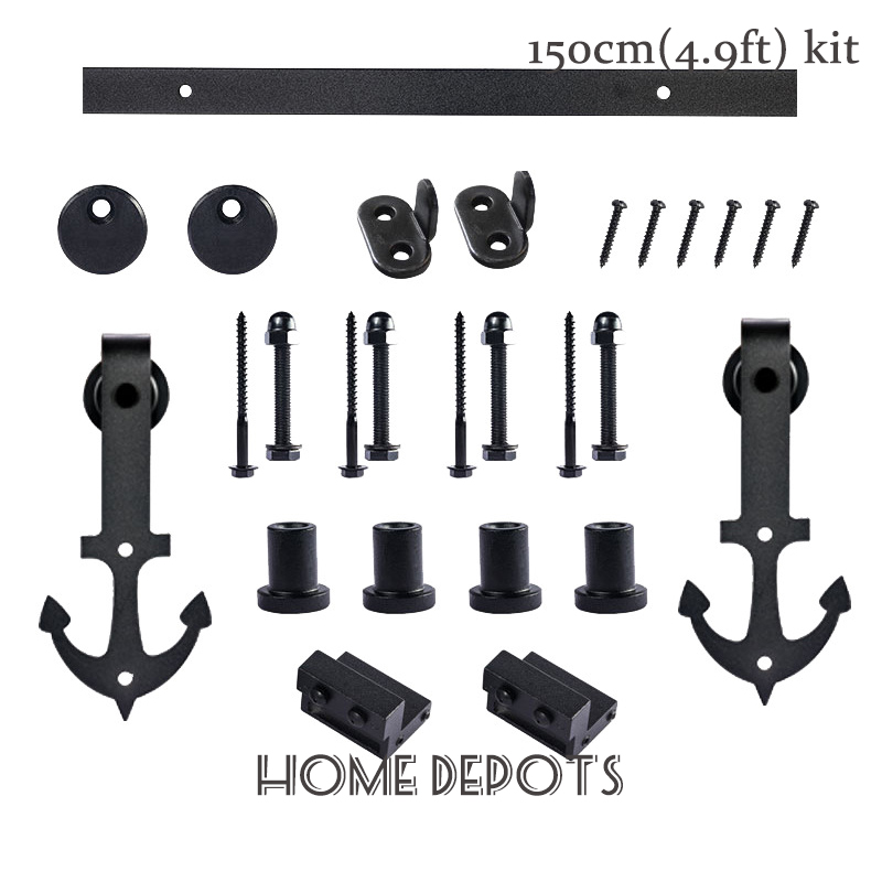 Home Depots 4.9ft/6ft/6.6ft Barn door set Barn door sliding set Barn