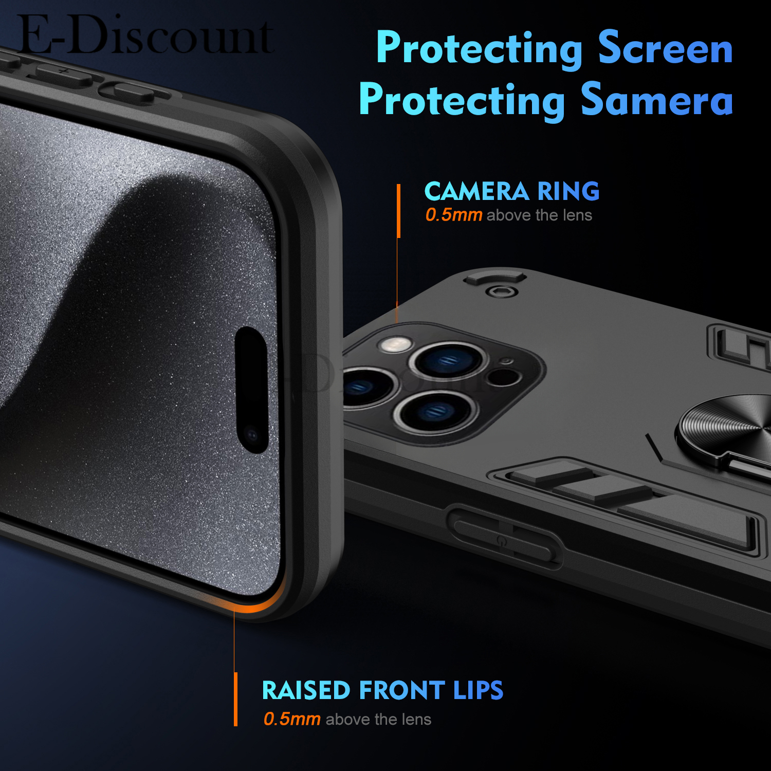 New Phone case Realme C75X C75 14X Back Cover Car Mounted Finger Ring Bracket Hard and Soft Dual Protection Fall Prevention For Realme C75X C75 14X case.