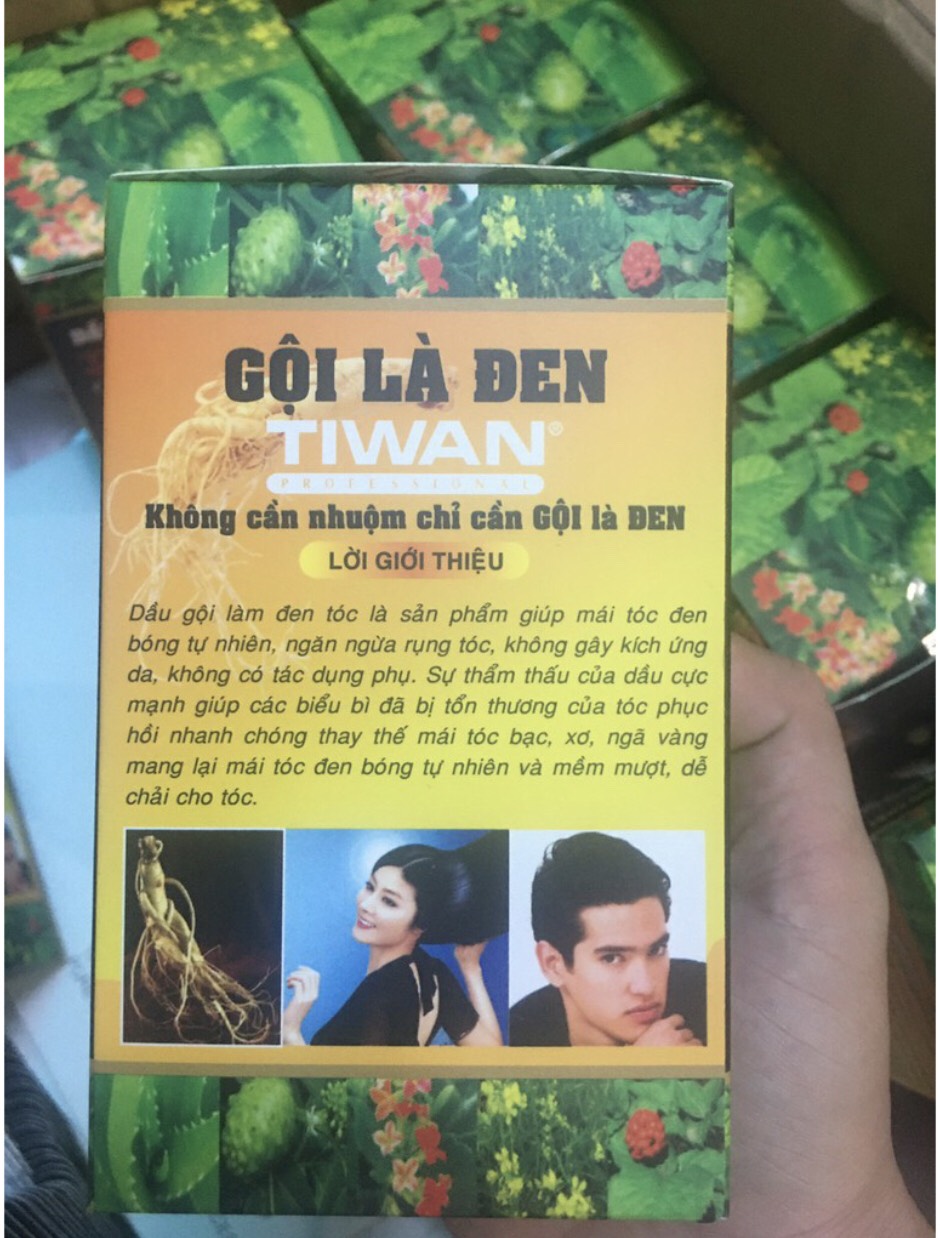 hộp dầu gội gội là đen tóc tiwan (hộp 10 gói)