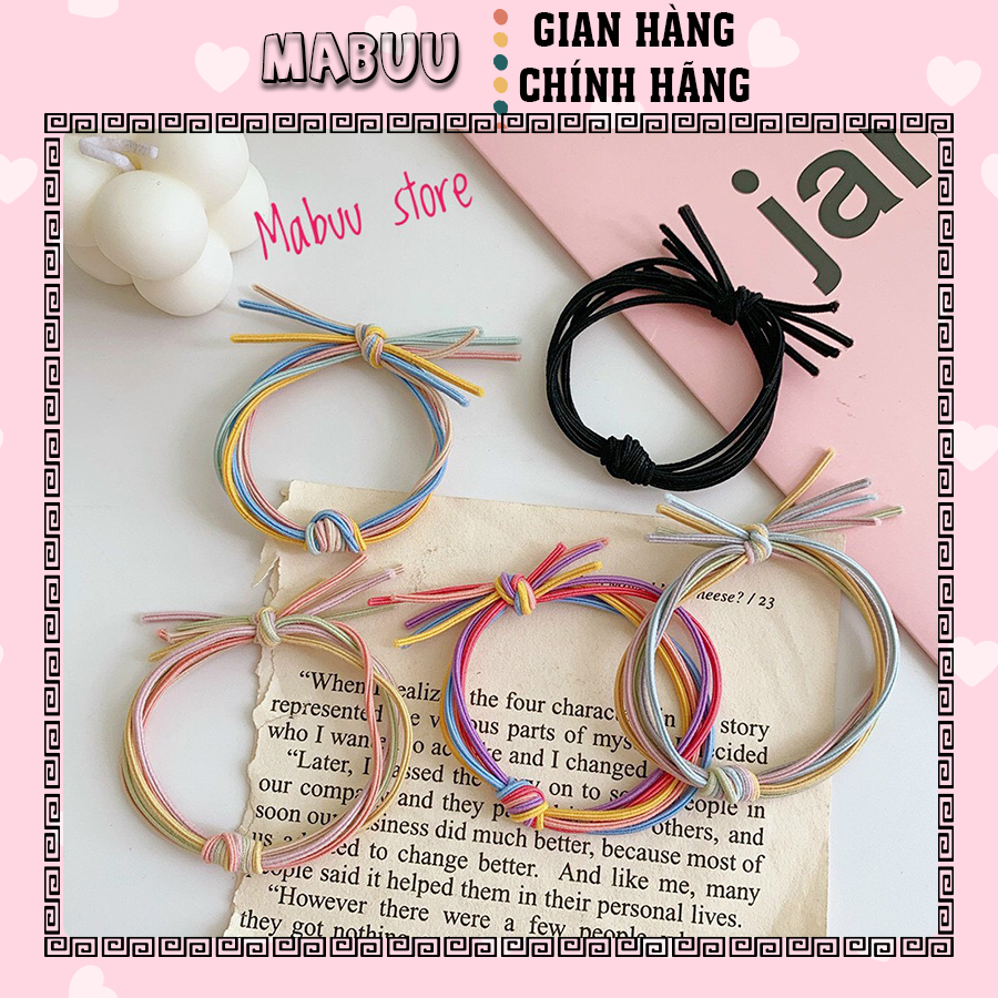 Combo 5 Dây Buộc Tóc, Cột Tóc Kiểu 5 Sợi Thắt Nút