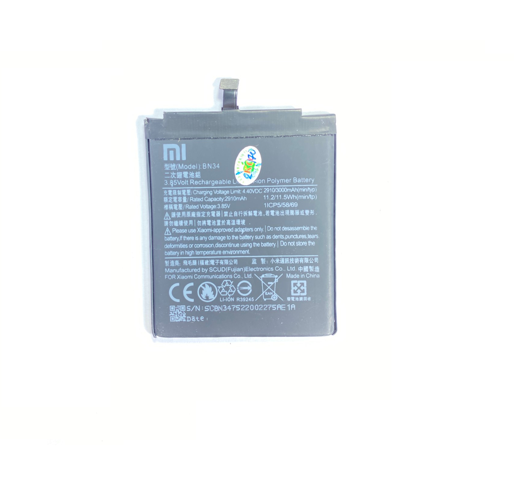 Pin Xiaomi Redmi 5A / BN34 ( Li-Polymer, 3,85 V, 3000 mAh )