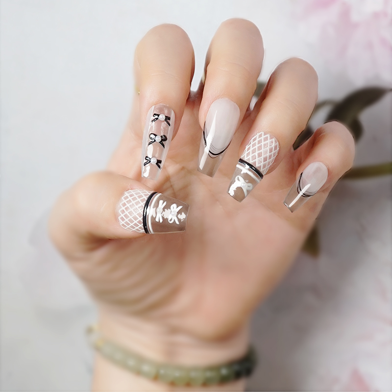 Sticker Nail 5D Lụa Nổi | Nơ Ballet | Hình Dán Móng Tay 1391
