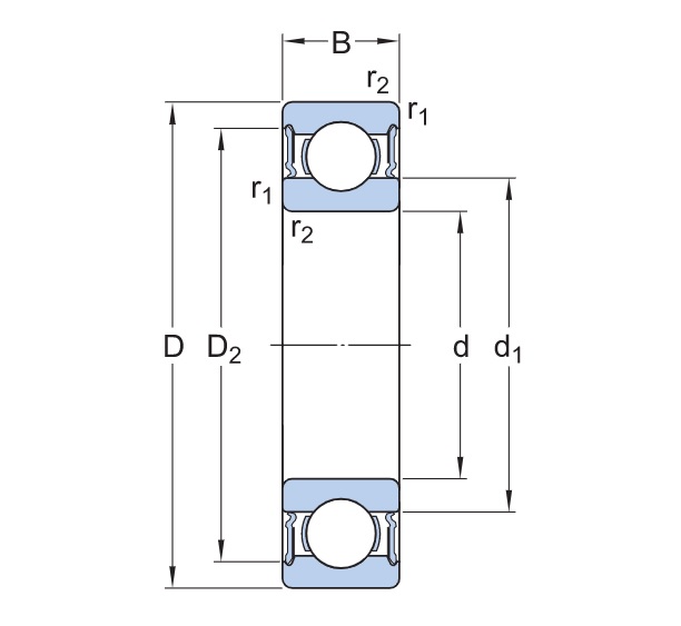 Vòng bi 62204-Trục Ø20