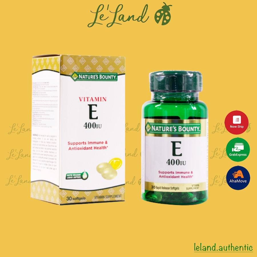 [HCM]CHÍNH HÃNG - VIÊN UỐNG BỔ SUNG VITAMIN E 400 IU NATURES BOUNTY