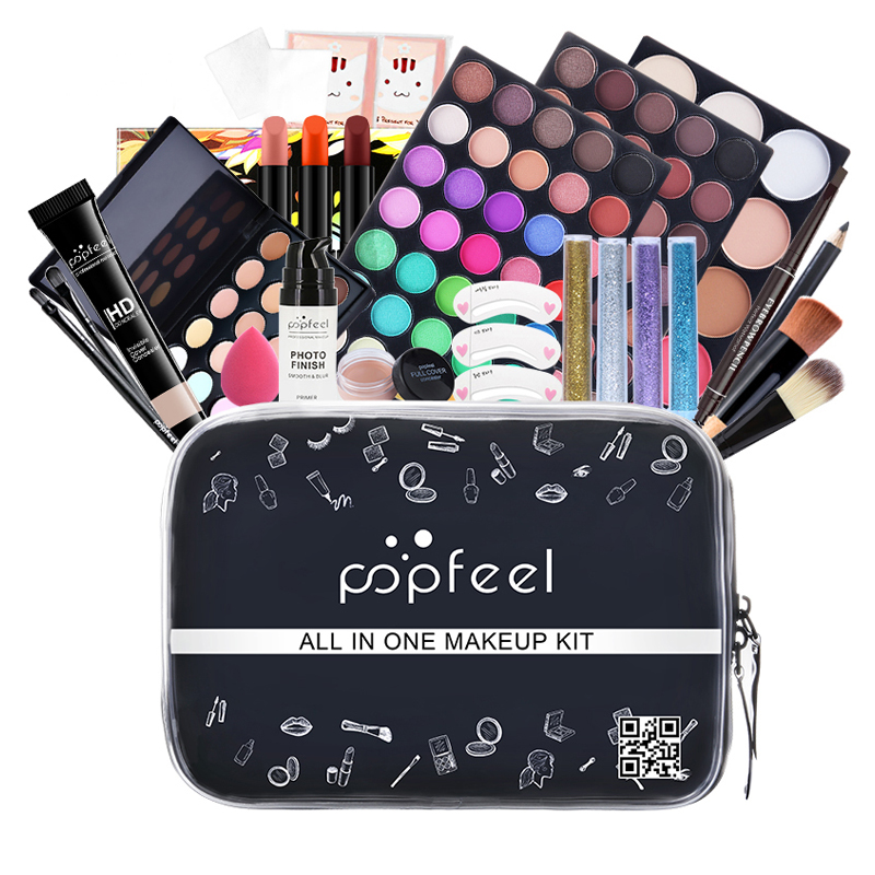 NEW%20POPFEEL%20Makeup%20Kit%208-26%20Pieces%20Female%20Makeup%20Set%20Eye%20Shadow%20Lip%20Gloss%20Mascara%20Eyeliner%20Brushes%20Cosmetics%20Bag%20Make-up%20For%20Women%20-%20Image%204