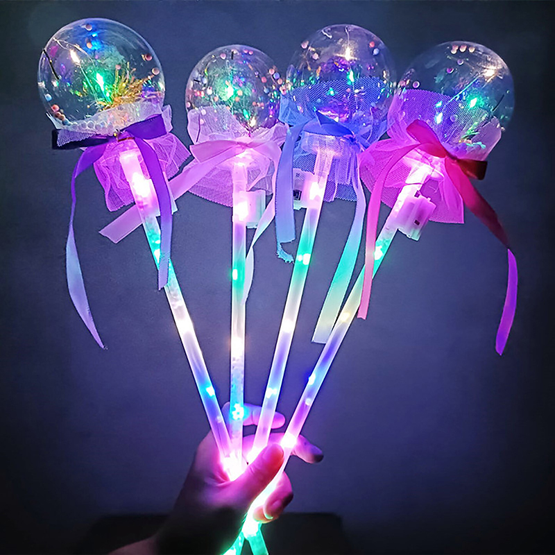 1PC Kids Colorful Glowing Sticks Flashing Heart Star Butterfly Girls ...