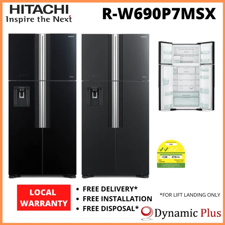 Hitachi R W690p7msx Big French 4 Door Fridge 531l Free Rice Cooker Rz Pma10y Lazada Singapore