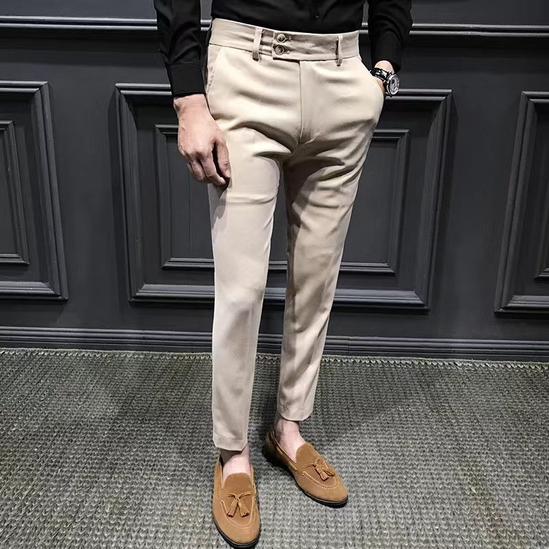 HUILISHI High Quality Korean Fashion Men's Slim Fit Suit Pants | Lazada PH