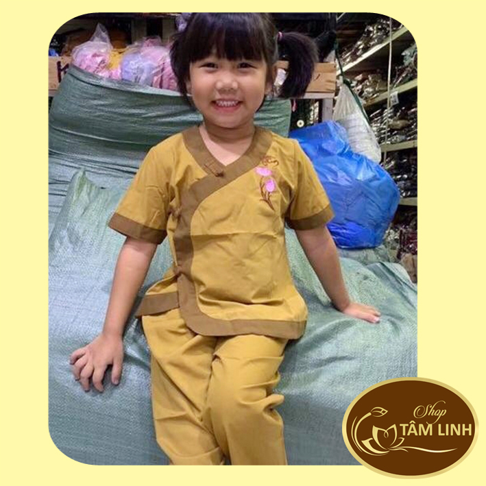 Đồ Lam Đi Chùa_Mẫu Tim Phối Cho Bé Gái