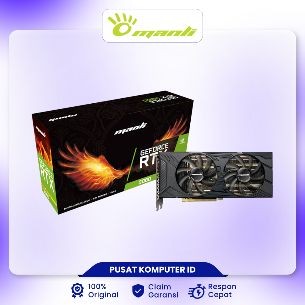 VGA Card Manli GeForce RTX 3060 12GB Nebula Twin Gaming Card