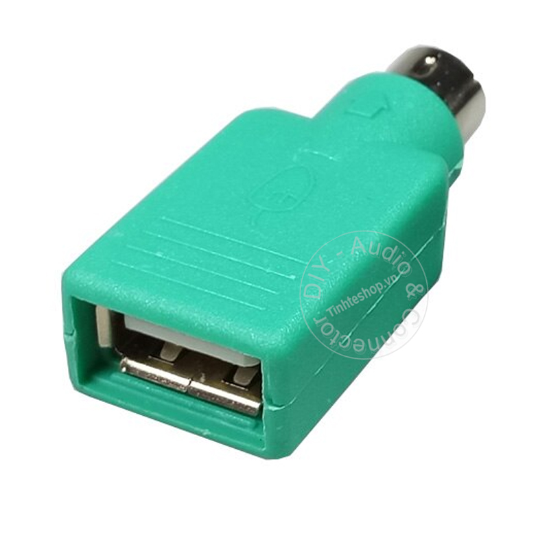 PS2 to USB - Đầu cắm cổng tròn PS2 ra USB dùng chuột USB trên PC cổng PS2 1 chiếc