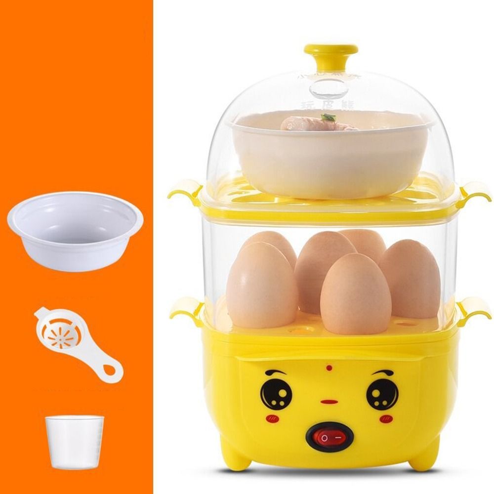 NIIJR Hẹn giờ Nồi nấu trứng RAPID Trứng hấp sữa Nồi nấu trứng chạy điện Mini Tự động tắt Máy làm nóng trứng Hộ gia đình