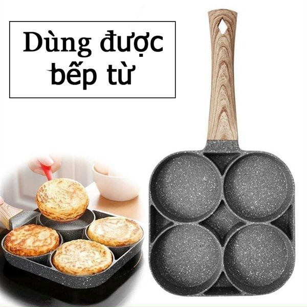 Chảo đá chia ô 4 ngăn chiên dán đa năng chống dính tốt - siêu phẩm nhà bếp