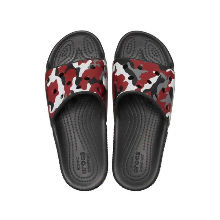 Dép Quai Ngang Trẻ Em Crocs Camo Classic - Black/Red
