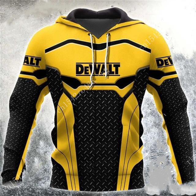 Hot Selling 3D Printing DEWALT Power Tool Equipment Pattern Fashion Sportswear Casual Engineering Equipment Pattern Hoodie