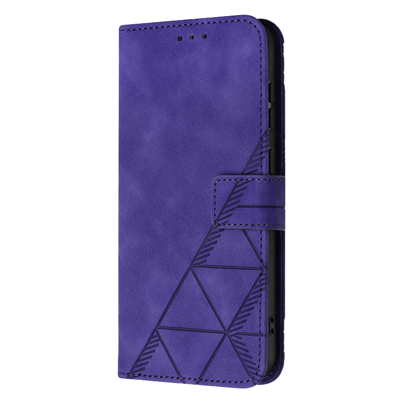 For infinix Note 50 Pro+ Phone case Leather Triangle Geometric pattern shape embossed Stand Holder Flip For infinix Note 50 Cover casing HP.
