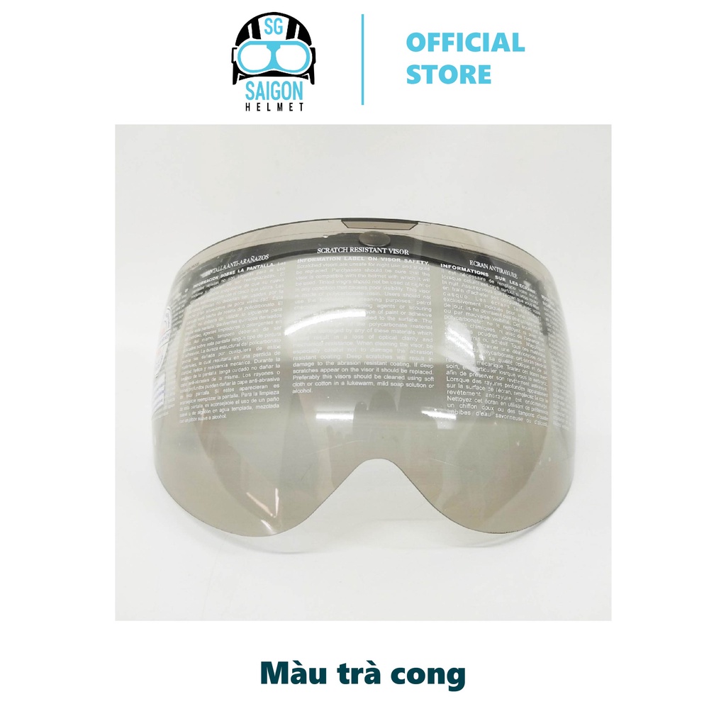 Kính chắn gió mũ bảo hiểm sunda ca-105 gắn được cho tất cả các mũ ½ và ¾ trên thị trường