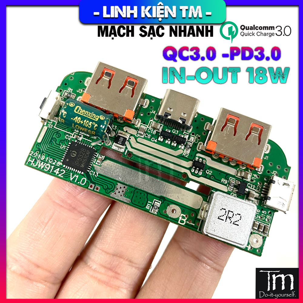 Mạch sạc dự phòng sạc nhanh 18w qc3.0 pd3.0 c
