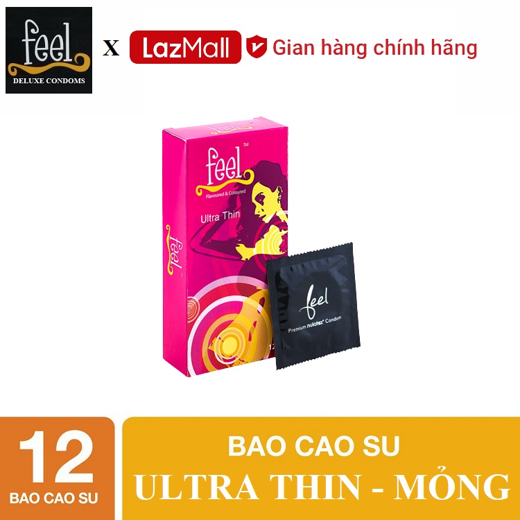 [ FEEL ] Bao cao su Feel Ultra Thin 12 bao - Siêu Mỏng.